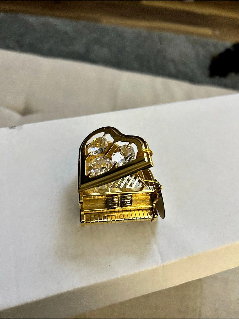 24K Gold Plated Grand Piano Crystal Decor